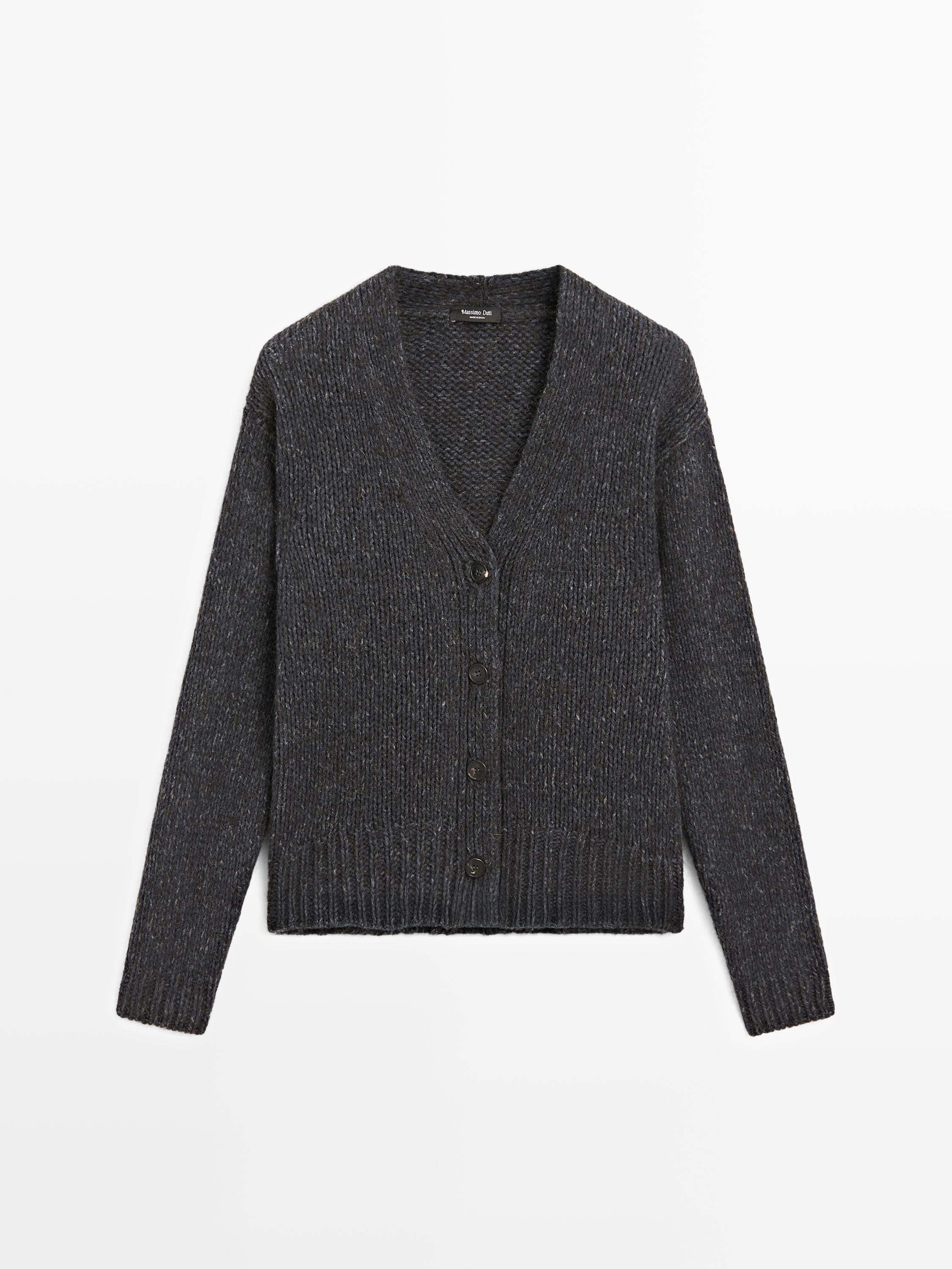 Wool blend V-neck cardigan
